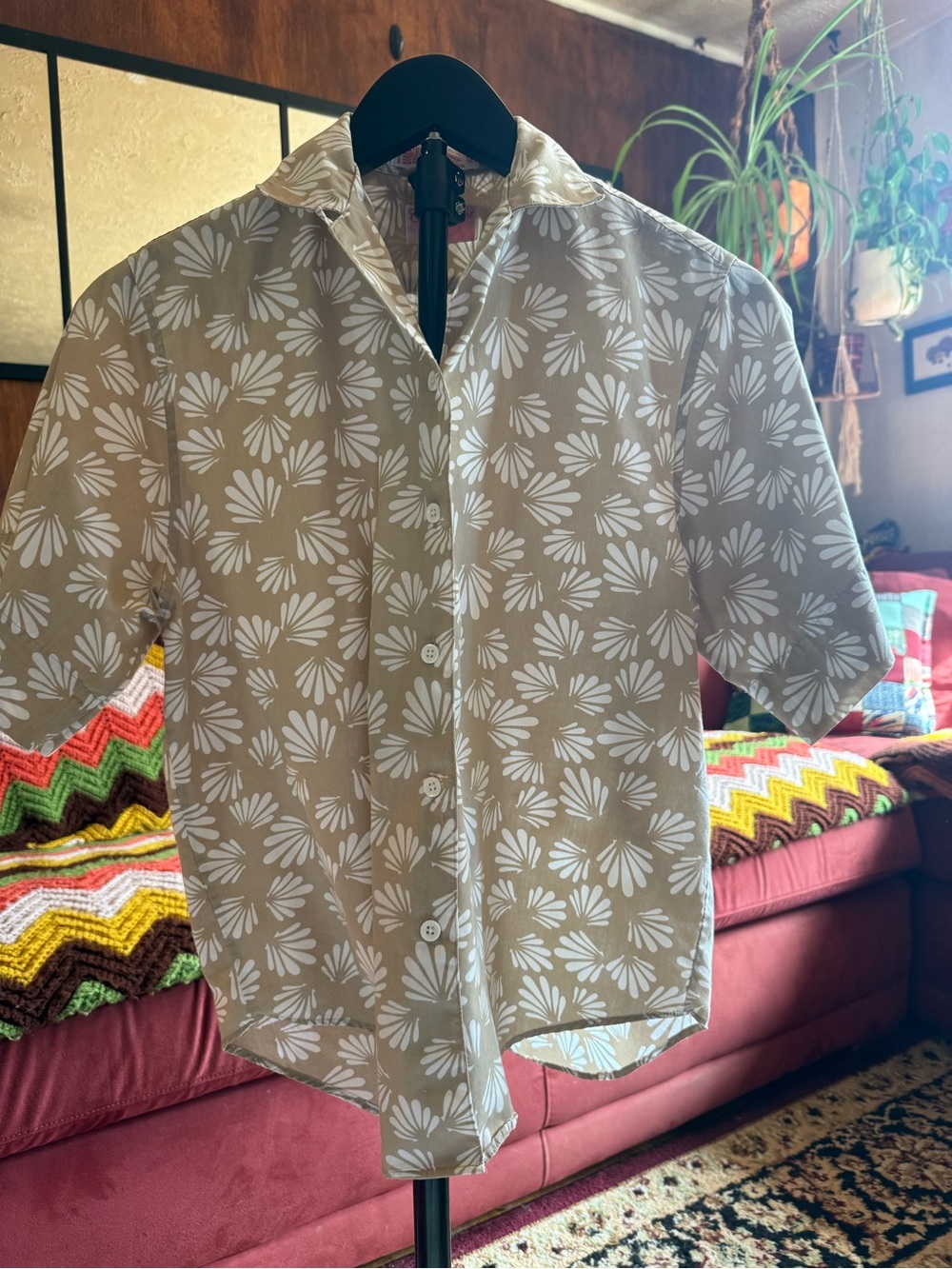Vintage Carriage Court 80s 90s Abstract Floral Button Up Shirt M
